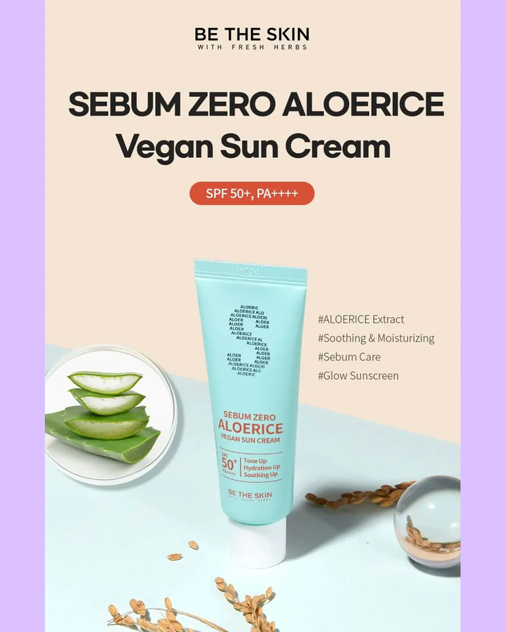 [Be The Skin] Sebum Zero AloeRice Vegan Sun Cream SPF50+ PA++++