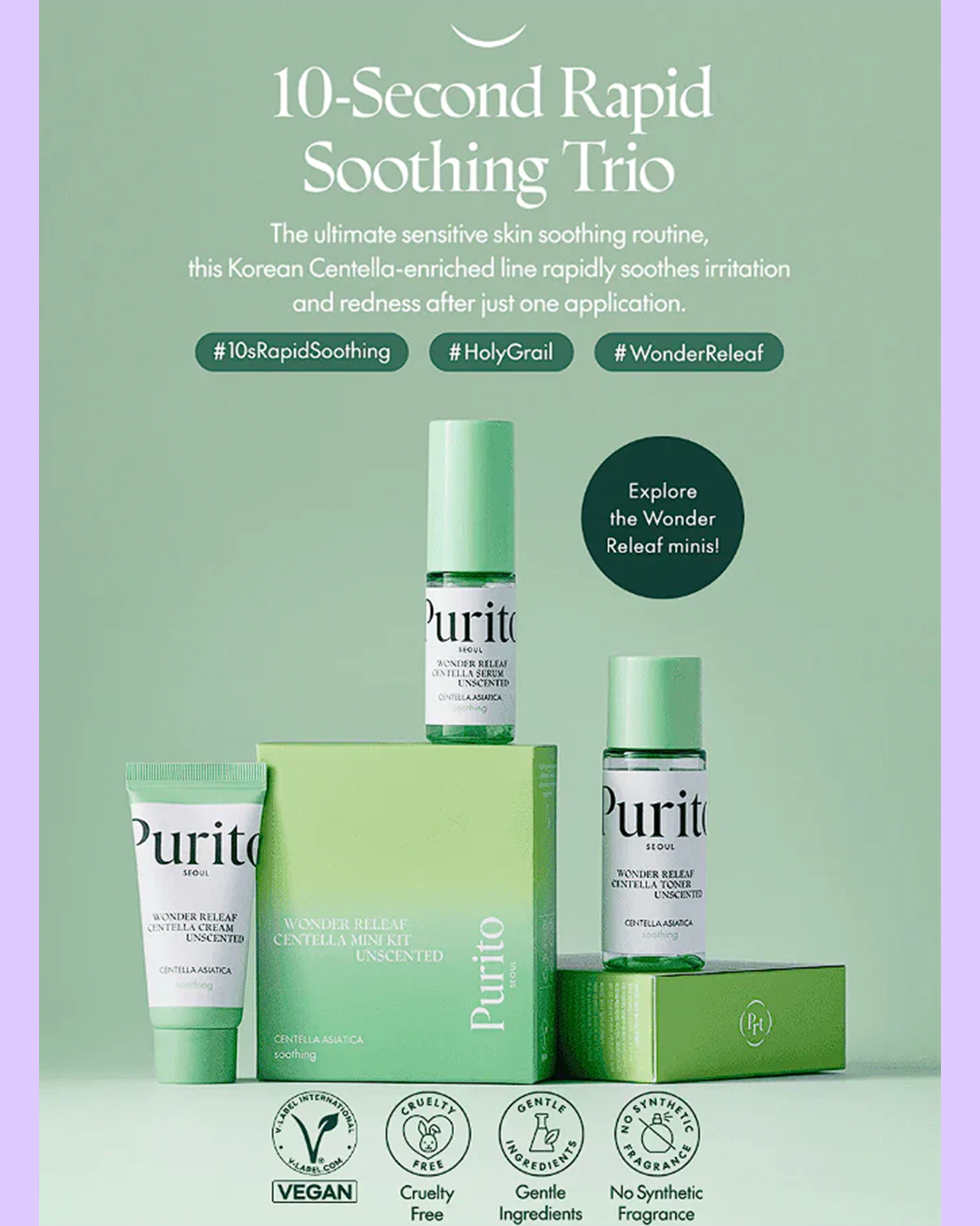 [Purito Seoul] Wonder Releaf Centella Mini Kit Unscented