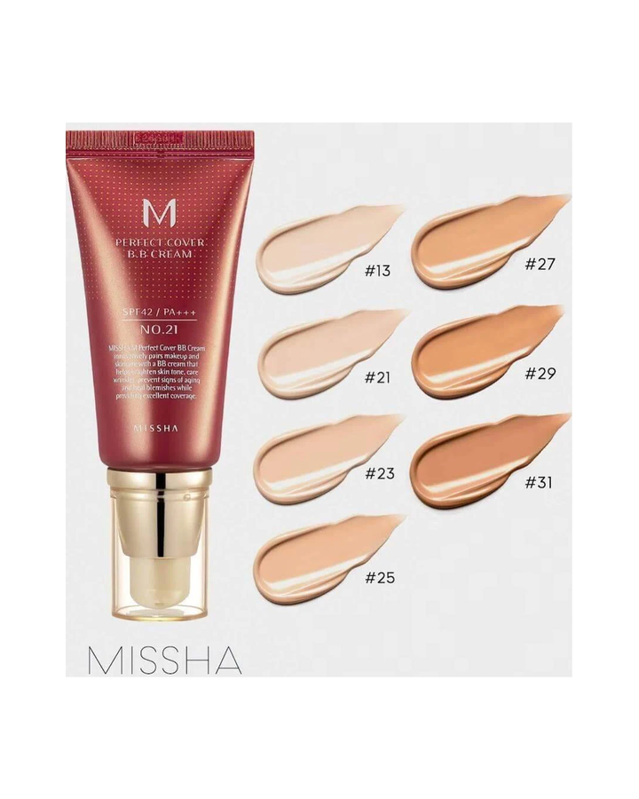 [Missha] M Perfect Covering BB Cream SPF42 PA+++ (Escoge tu tono)